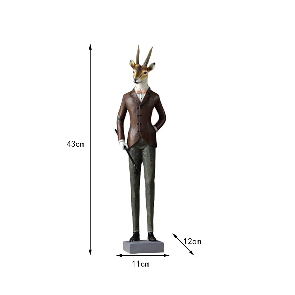 Amazon.co.jp: ZHUANYIYI 樹脂英国紳士氏動物彫刻装飾品、古典的